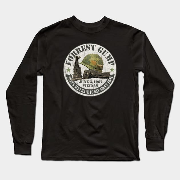 Forrest Gump Vietnam 1967 Long Sleeve T-Shirt by Alema Art